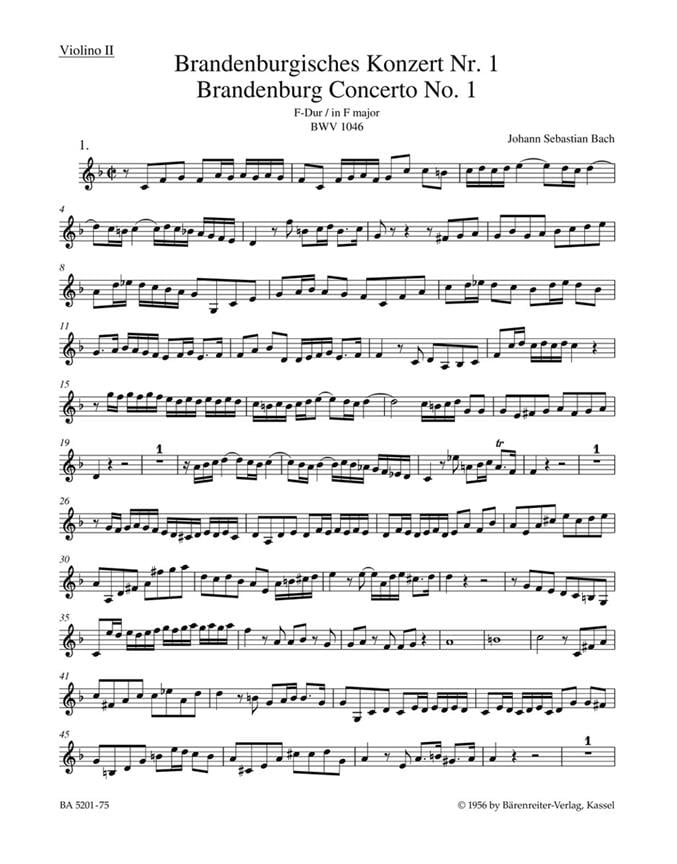 Brandenburg Concerto No. 1 & Org. Version Sinfonia